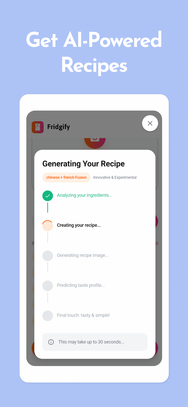 Step 2: AI generates personalized recipes