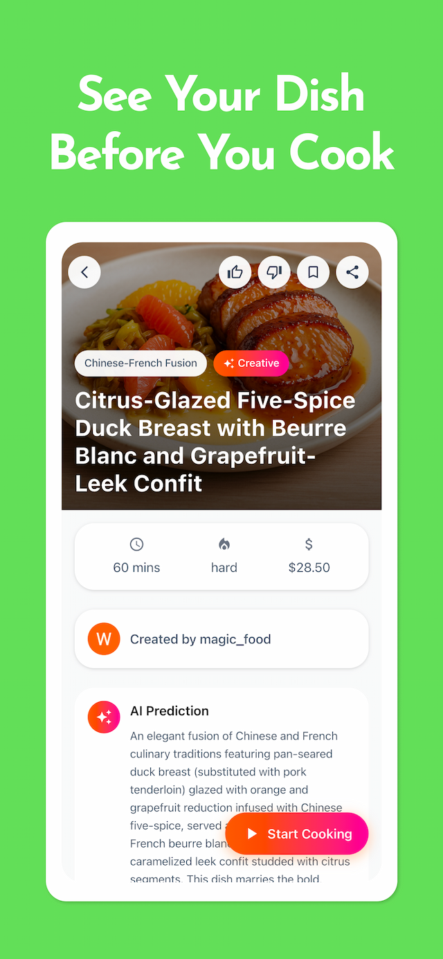 Step 3: View recipe with AI-generated image and instructions