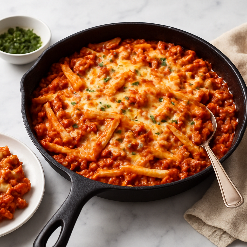 Italian-American Cheesy Tortilla Skillet with Ground Pork