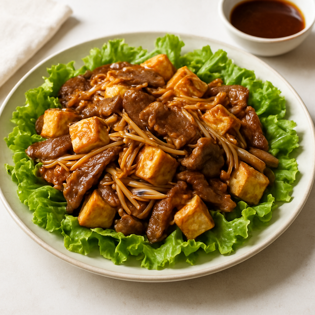Thai Beef and Tofu Stir-Fry with Enoki Mushrooms