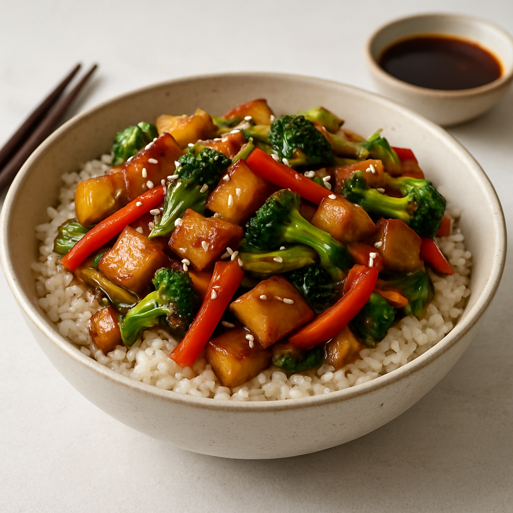 Asian Fusion Rice Bowl with Miso-Soy Vegetables