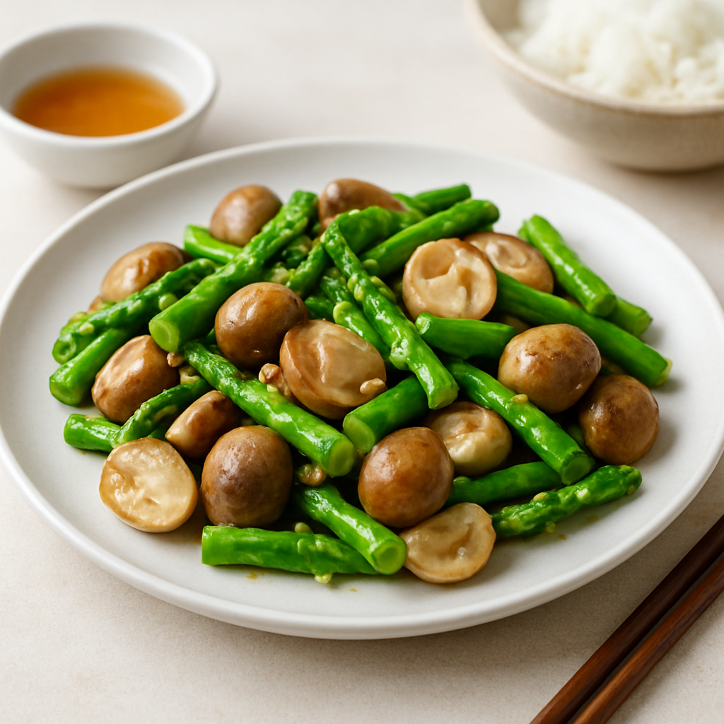 Vietnamese Stir-Fried Asparagus and Mushrooms