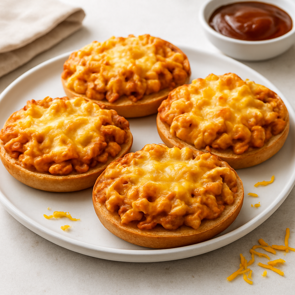 Cheesy Chicken & Pasta Bagel Bake