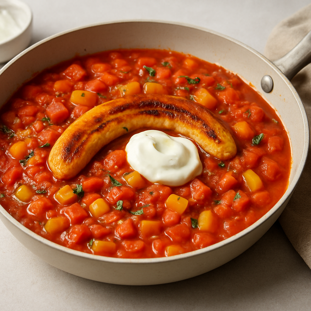 Italian Tomato and Vegetable Pasta Sauce with Caramelized Banana Reduction