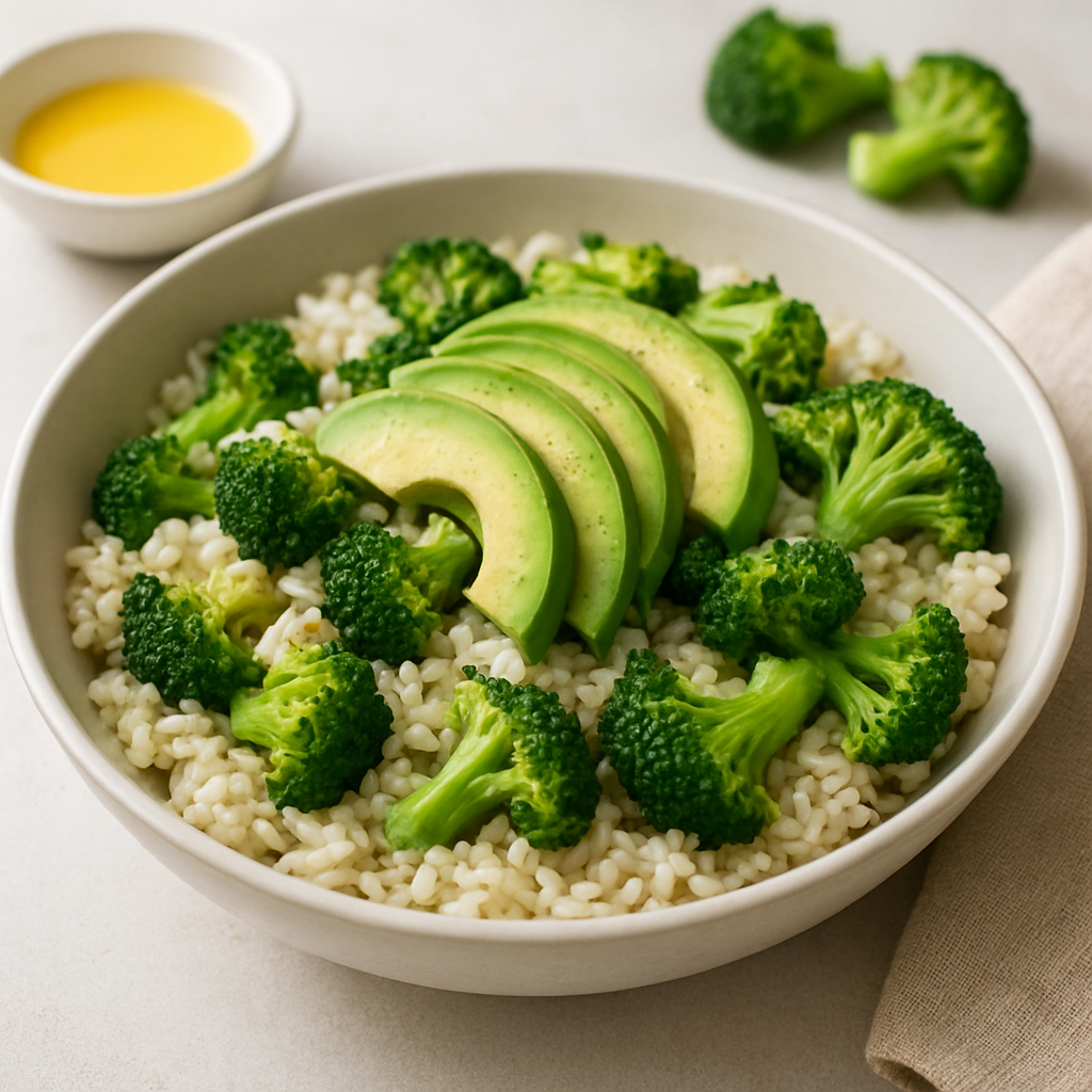 Pan-Asian Buttered Rice with Broccoli and Avocado
