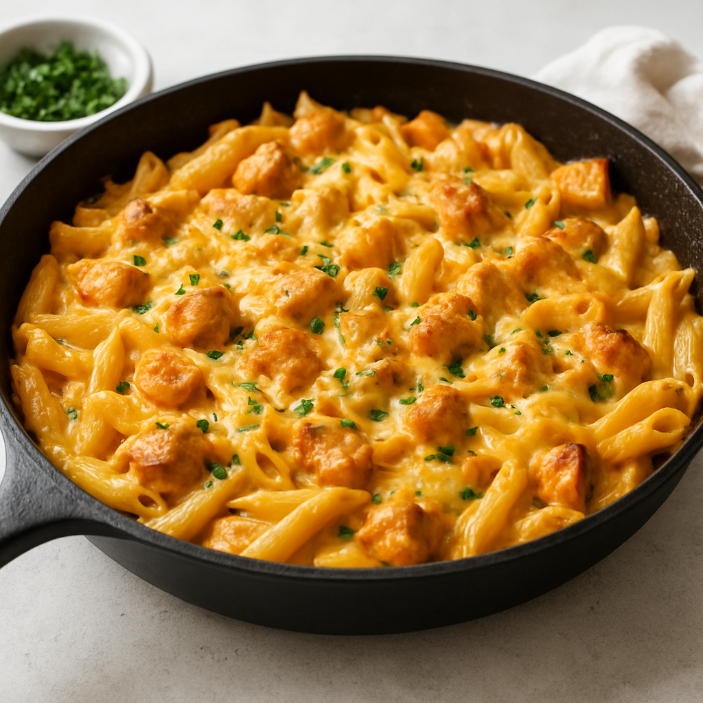 Easy Cheesy Chicken and Pasta Skillet