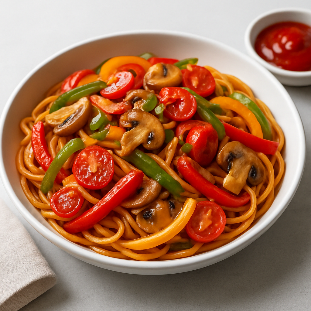 Korean-Style Vegetable Pasta with Gochujang Flavor