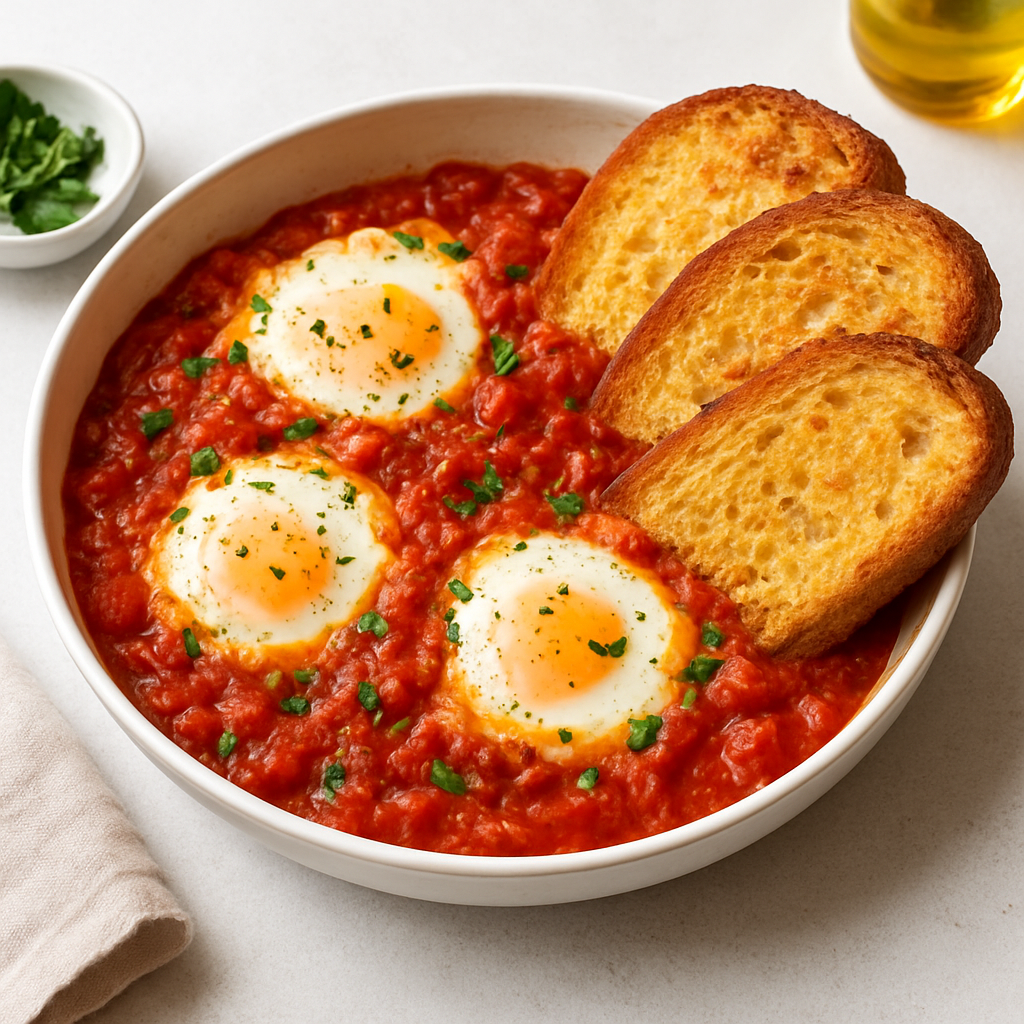Mediterranean Shakshuka with French Toast Twist