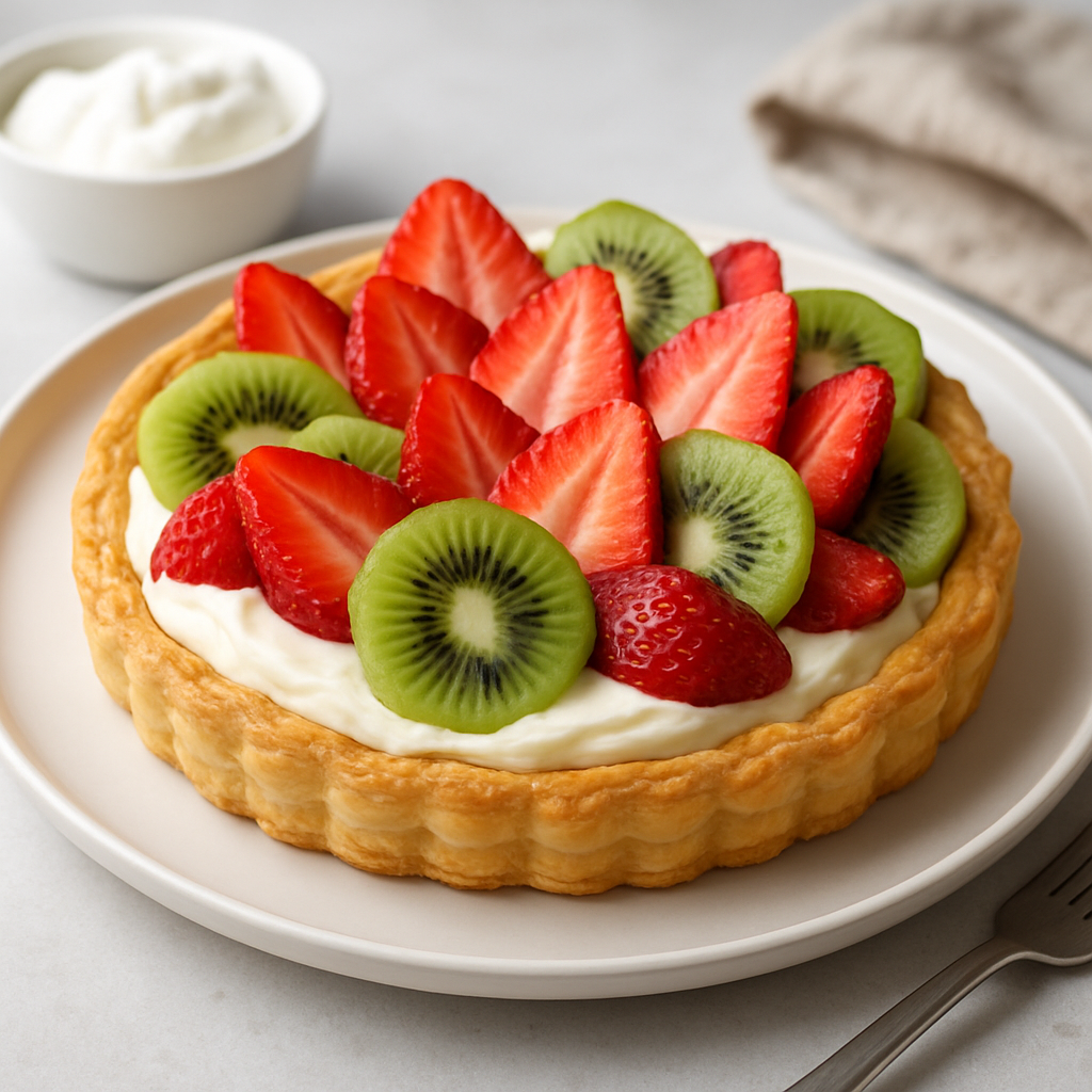 French Fruit Tart with Cream