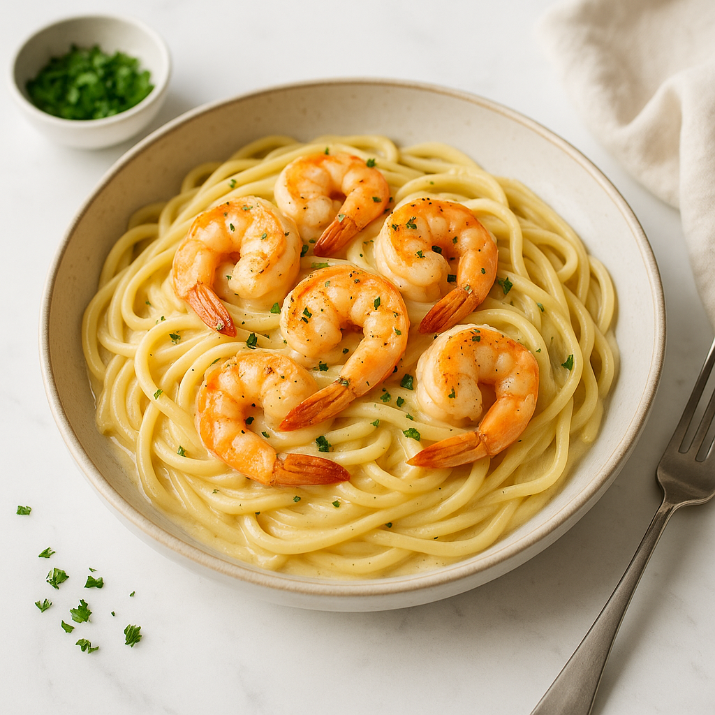Creamy Garlic Butter Shrimp Pasta