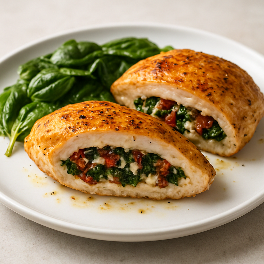 Mediterranean Stuffed Chicken with Spinach & Sundried Tomatoes