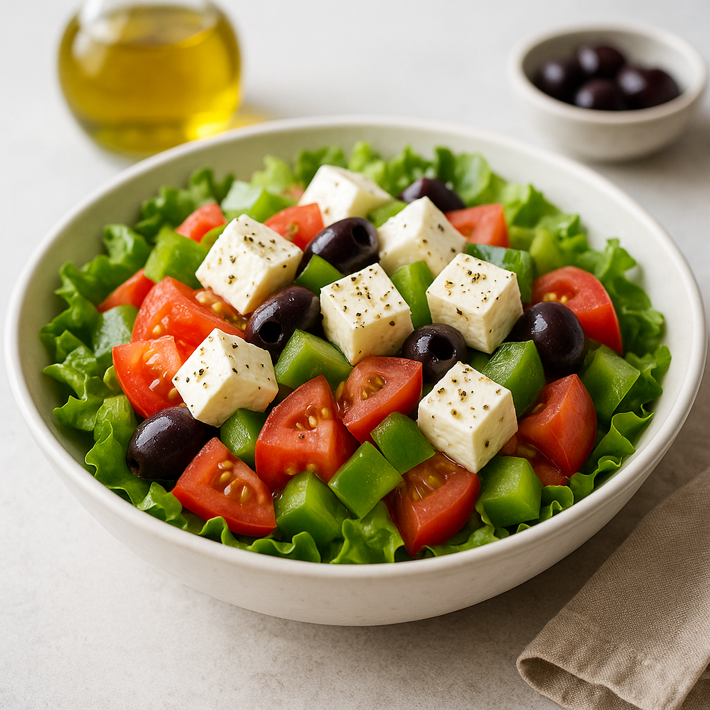 Greek-Style Salad with Cheese