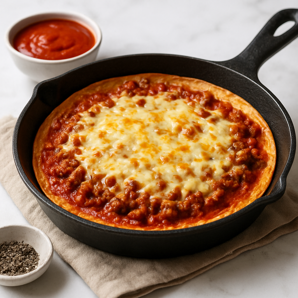 Italian-American Skillet Tortilla Pizza