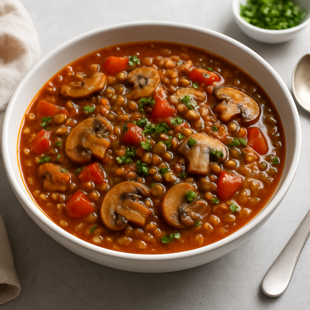 Mediterranean Lentil and Mushroom Stew