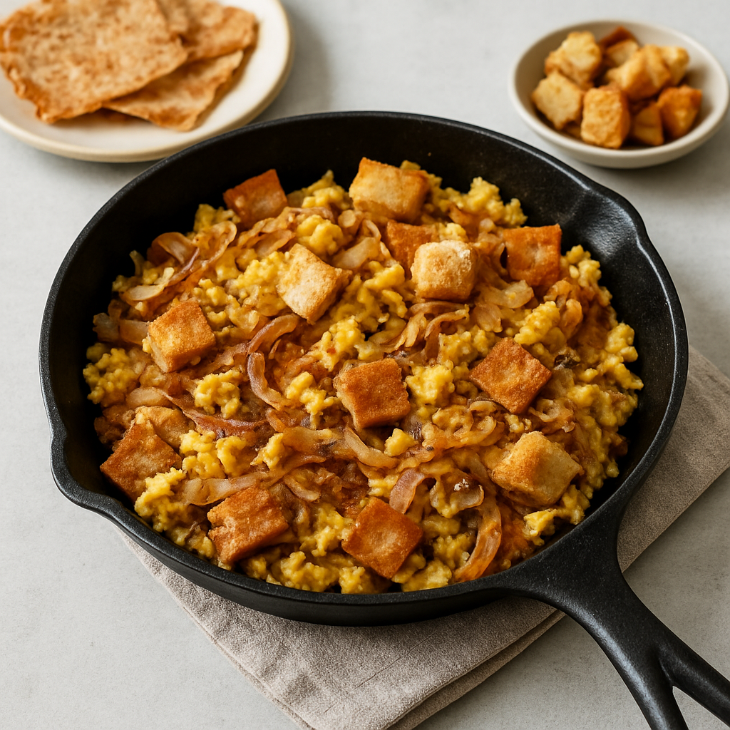 Fusion Egg & Bread Skillet with Crispy Chappathi