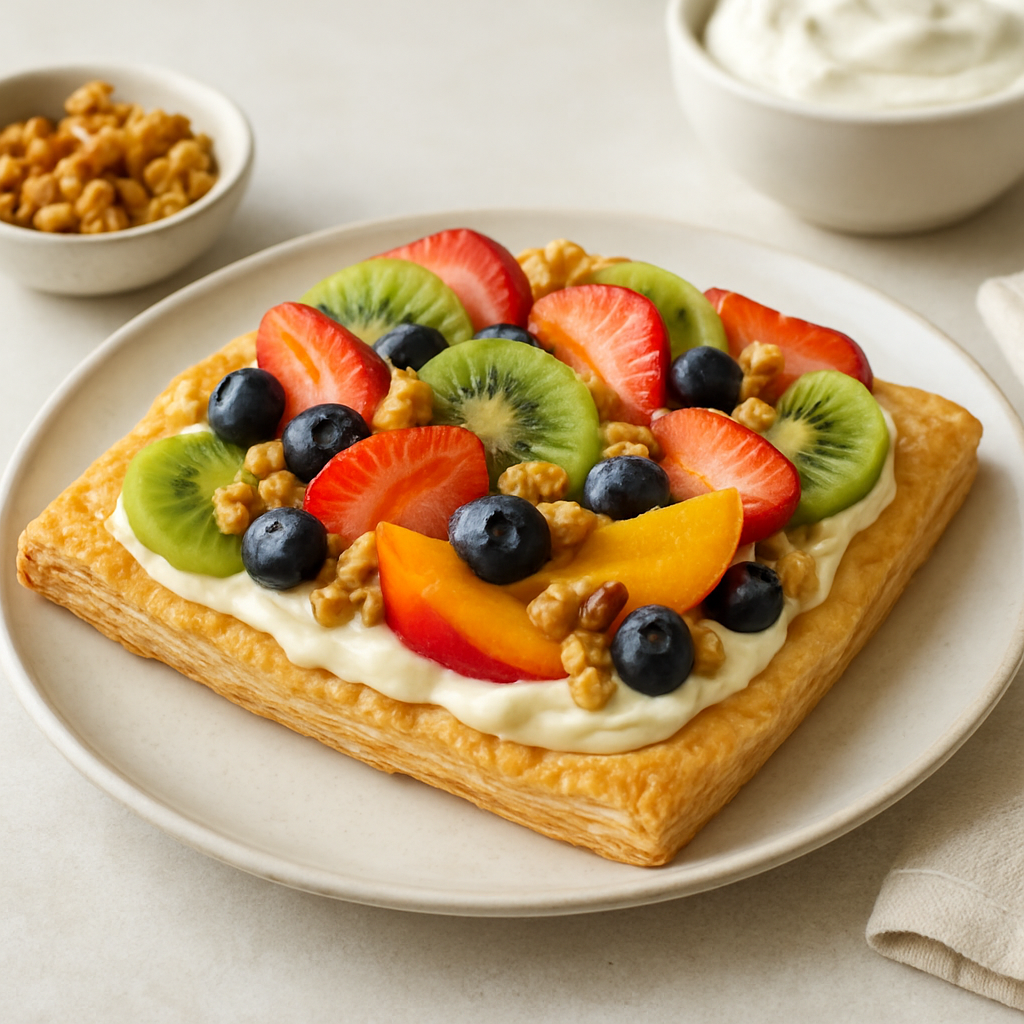 French Fruit Tart with Cream and Walnuts