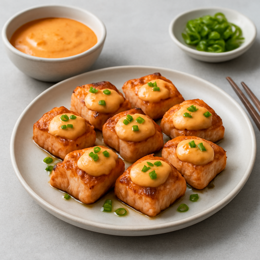 Korean-Japanese Spicy Salmon Mayo Bites