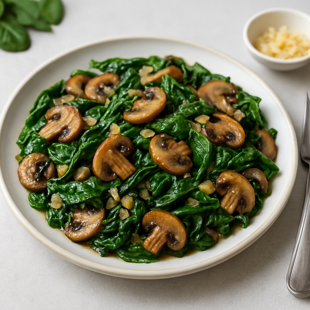 Garlic Mushroom Spinach Stir-Fry
