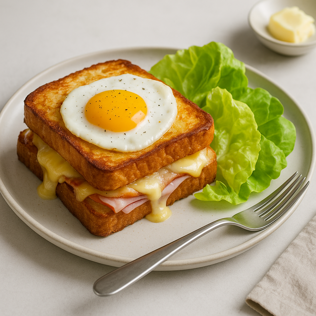 Croque Madame Monte Cristo with Butter Lettuce
