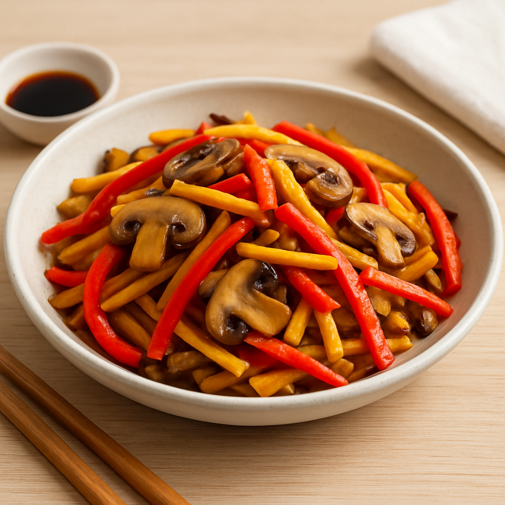 Japanese Sweet Potato and Mushroom Stir-Fry