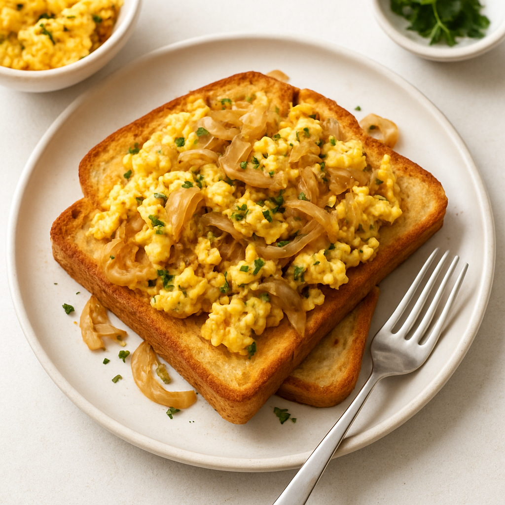 Spiced Egg & Onion Toast