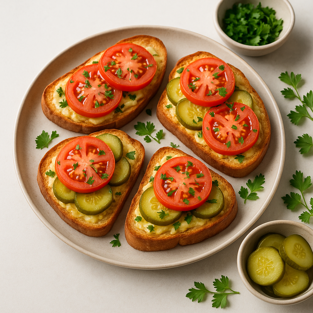Mediterranean-American Loaded Veggie Toast