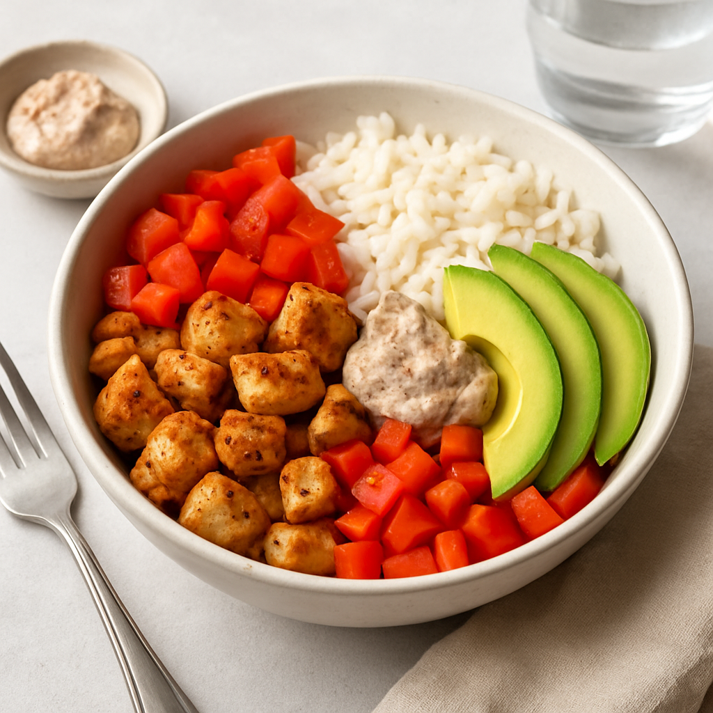 French Chicken and Rice Bowl with Pâté