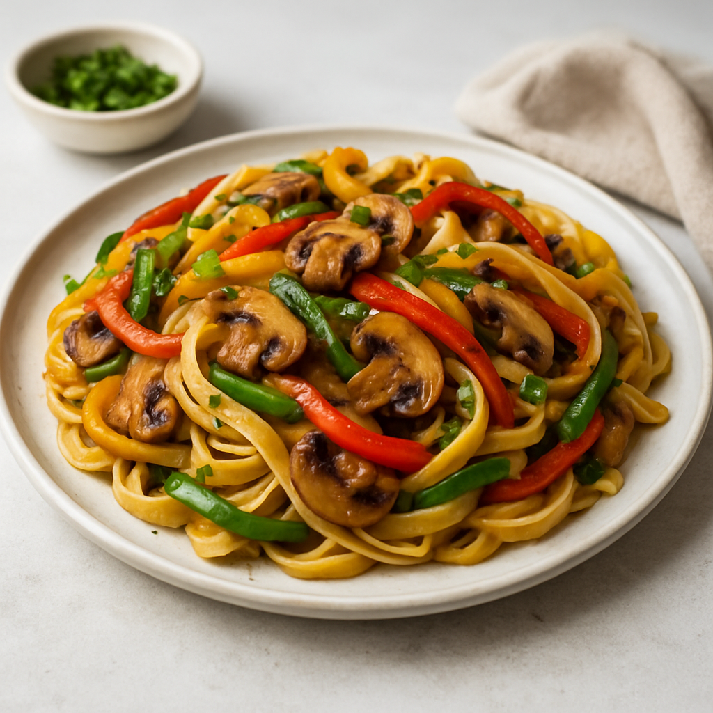 Wok-Kissed Coq au Pasta: Five-Pepper Stir-Fry Carbonara
