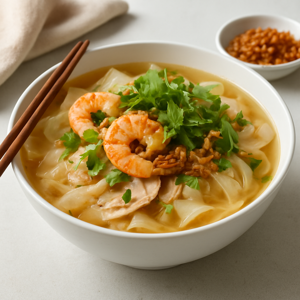 Bánh Đa Kê with Shrimp and Herb Broth