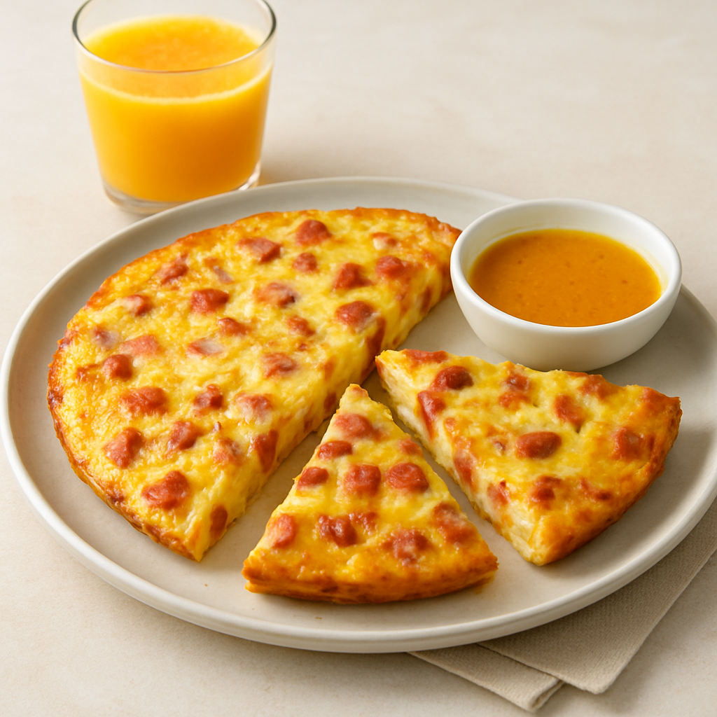 Italian Breakfast Frittata with Processed Meat and Cheese