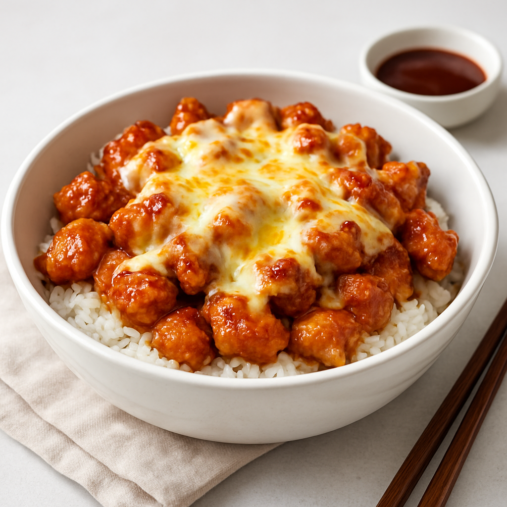 Korean Chicken Mozzarella Bake (Dakgangjeung Cheese)