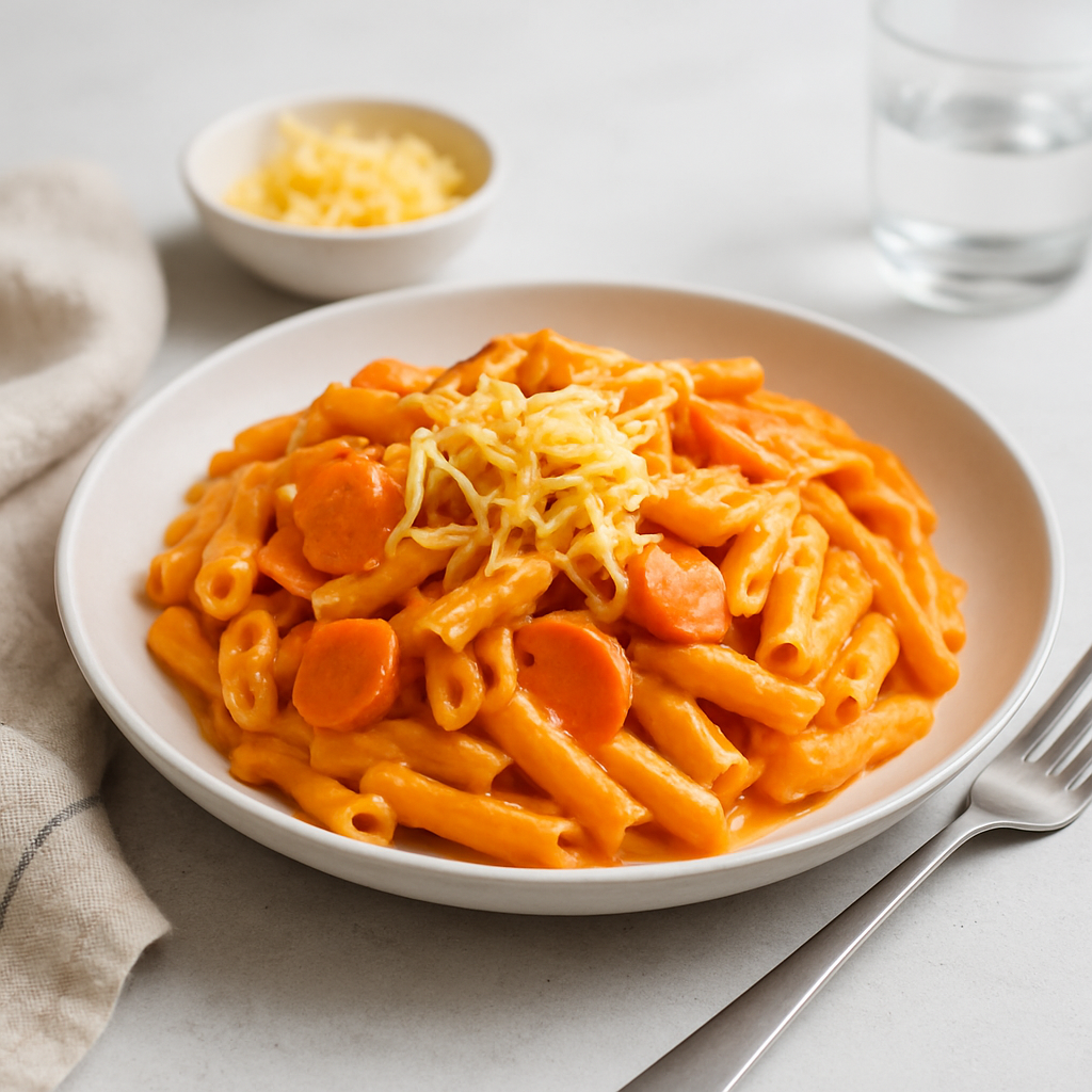 Creamy Tomato and Carrot Pasta with Cheddar