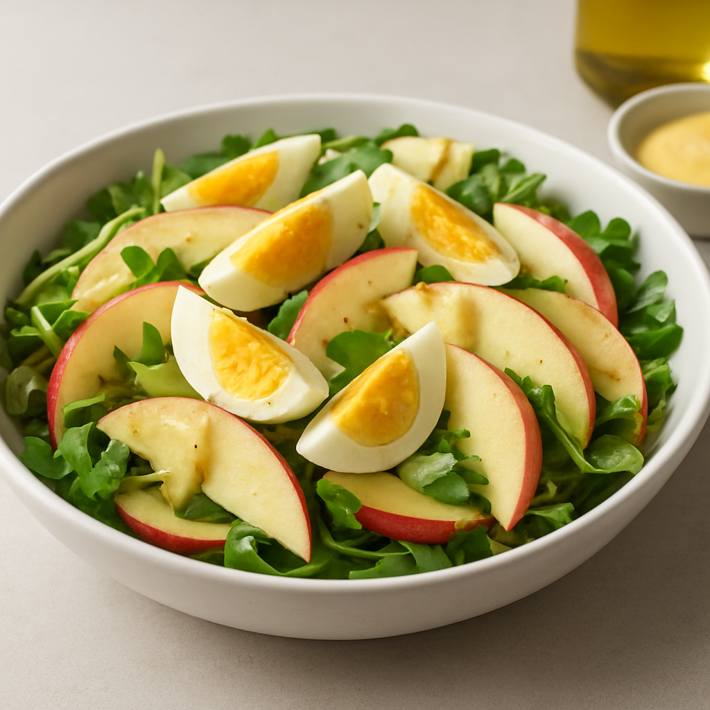 Italian Apple and Egg Salad with Mustard Mayonnaise Dressing