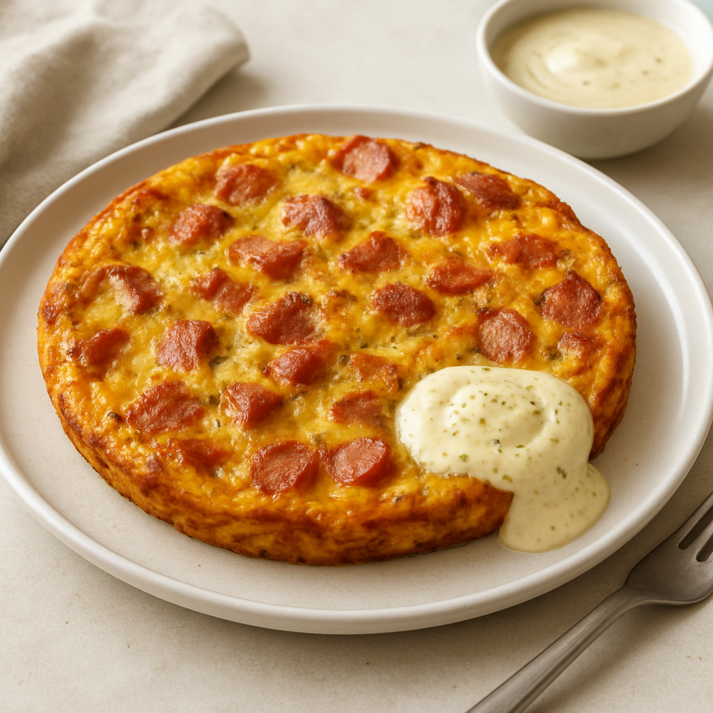 Italian-Style Savory Egg and Cheese Frittata with Processed Meat