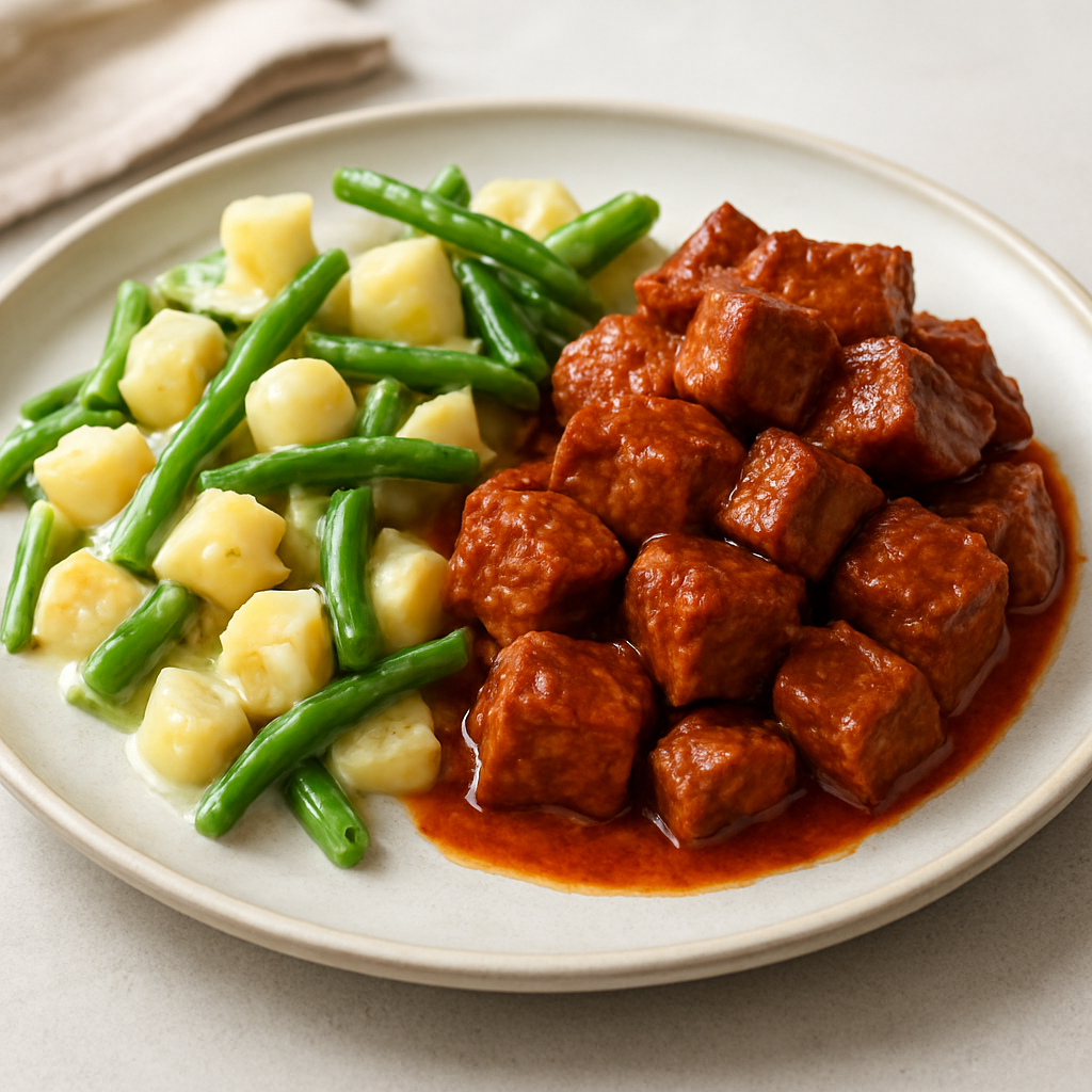 Gochujang-Infused Veal with Vietnamese Potato and Green Bean Braise