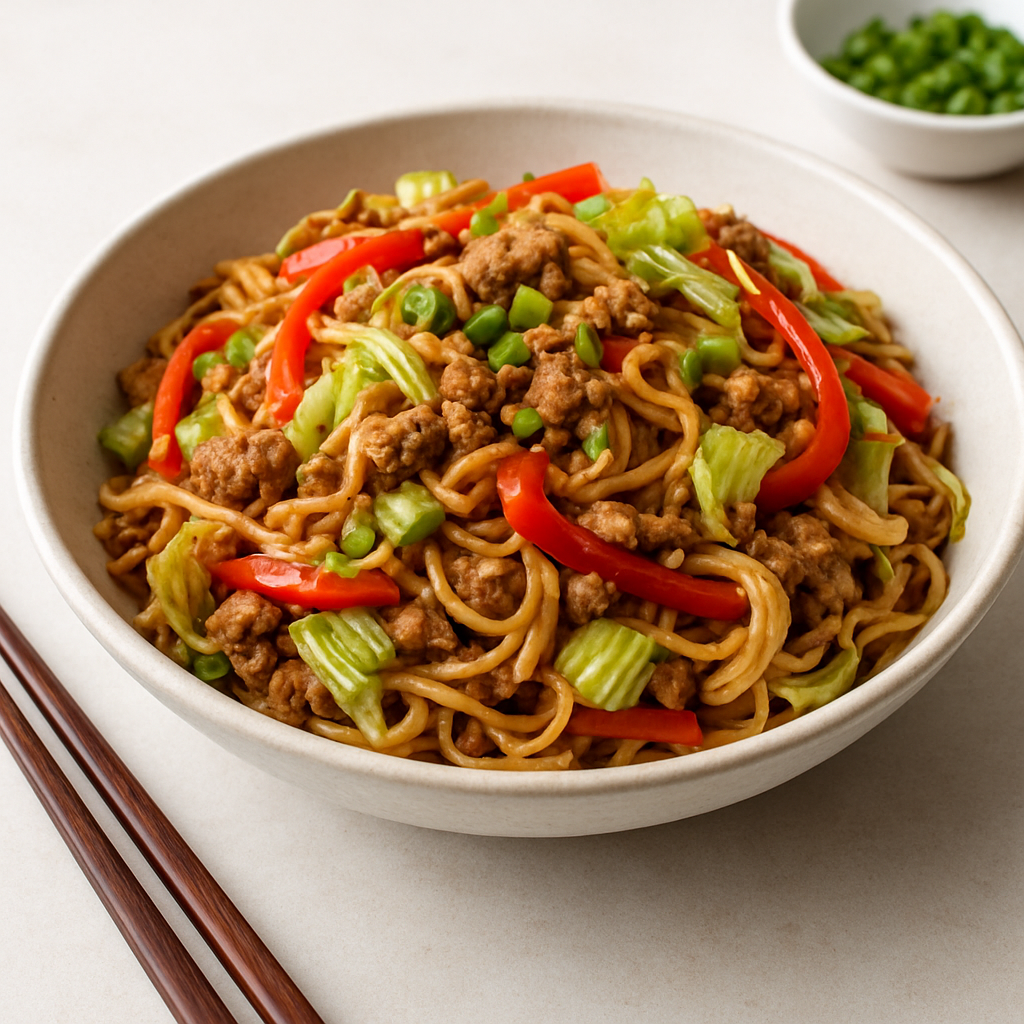 Simple Japanese Yakisoba with Vegetables