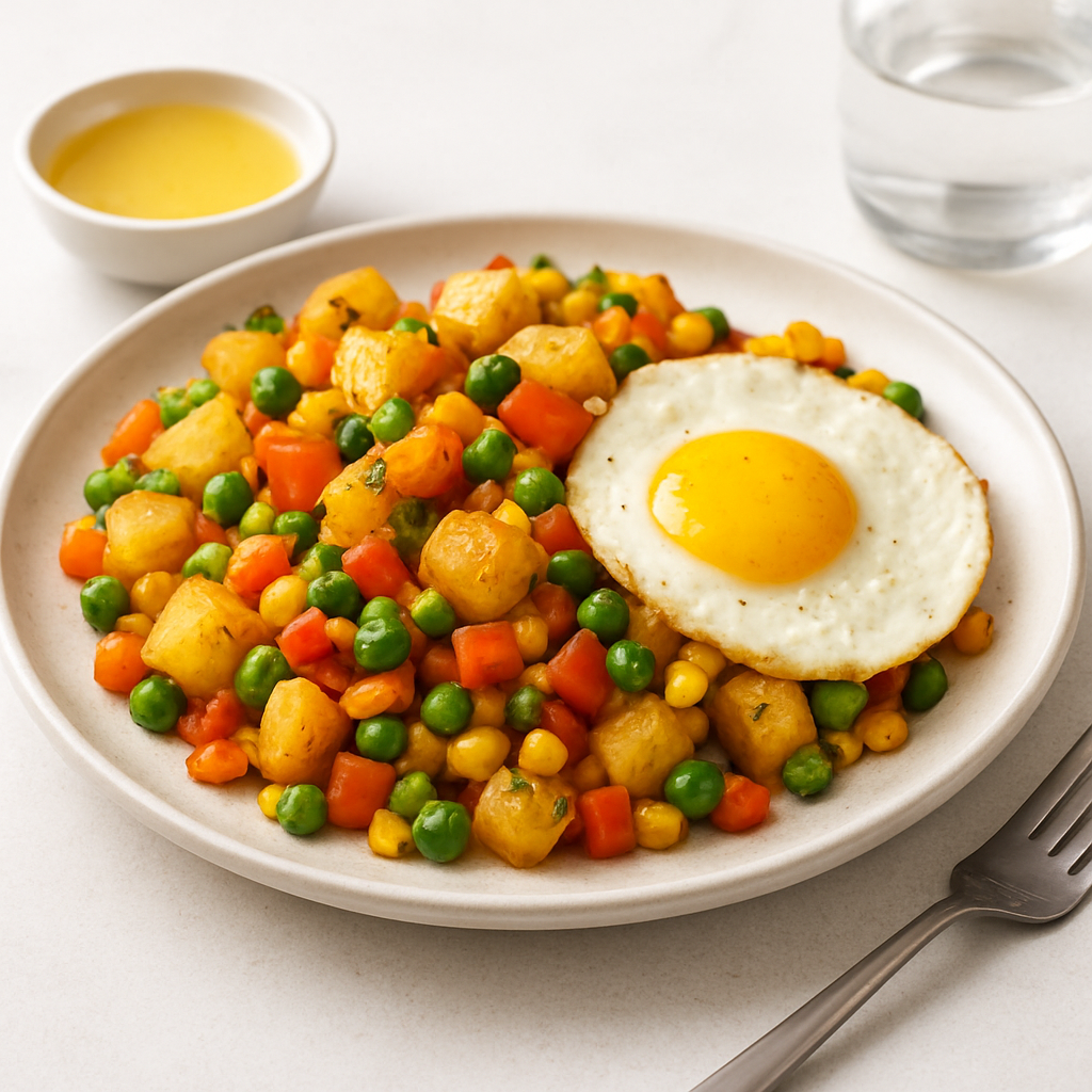 Mediterranean Potato and Vegetable Hash with Honey Lemon Dressing