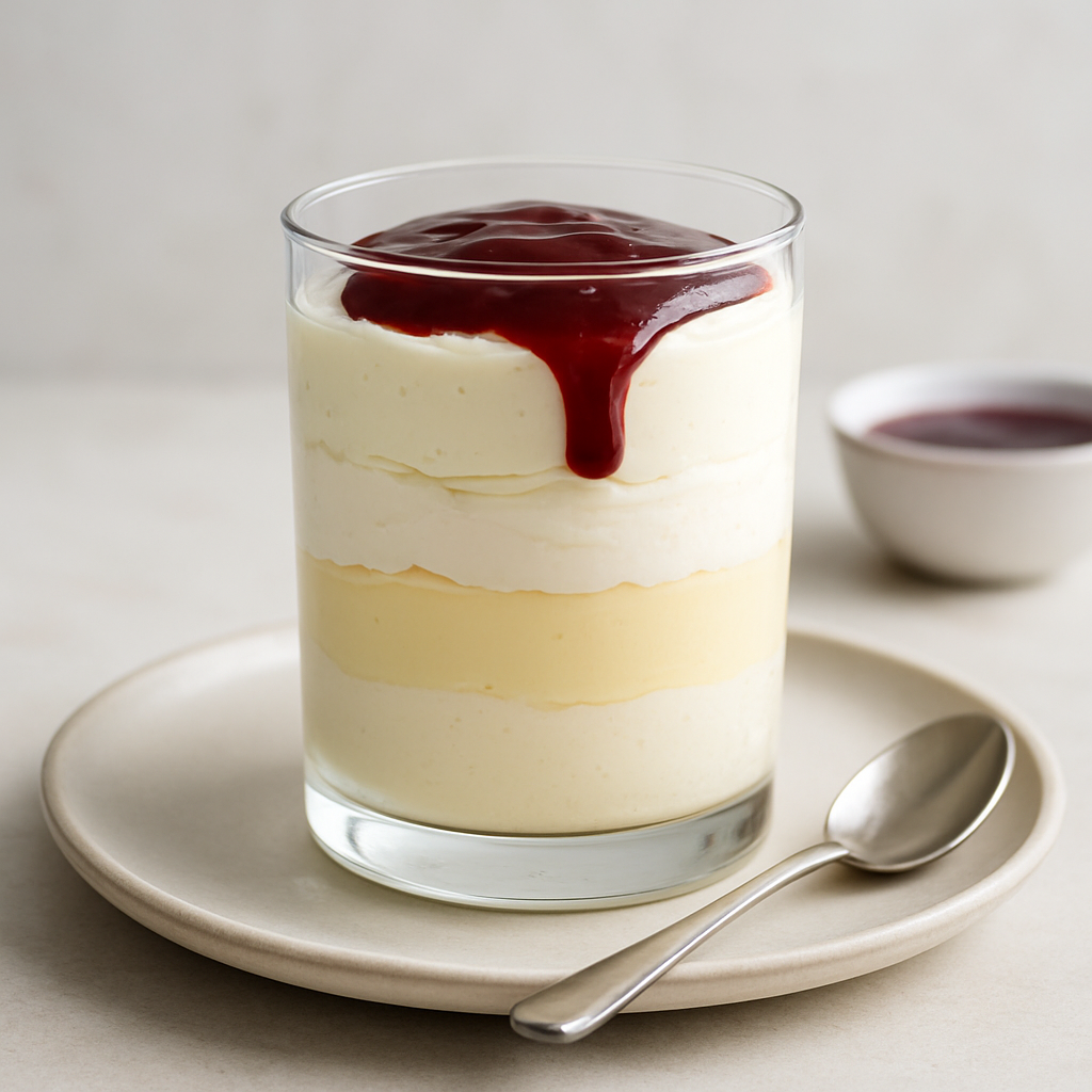 Classic American Creamy Dessert Parfait with Sauce
