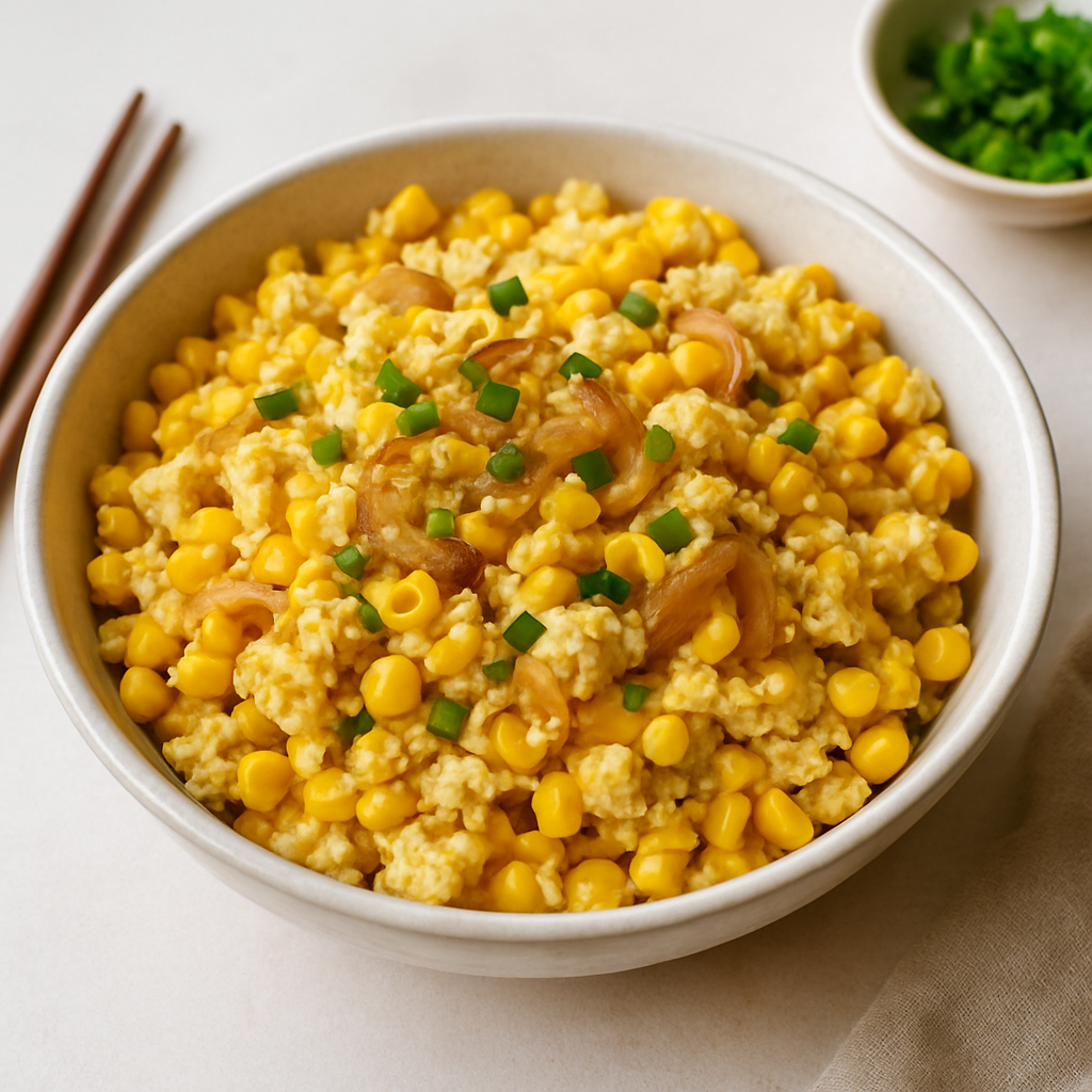 Vietnamese Corn and Tofu Stir-Fry with Garlic and Shallots