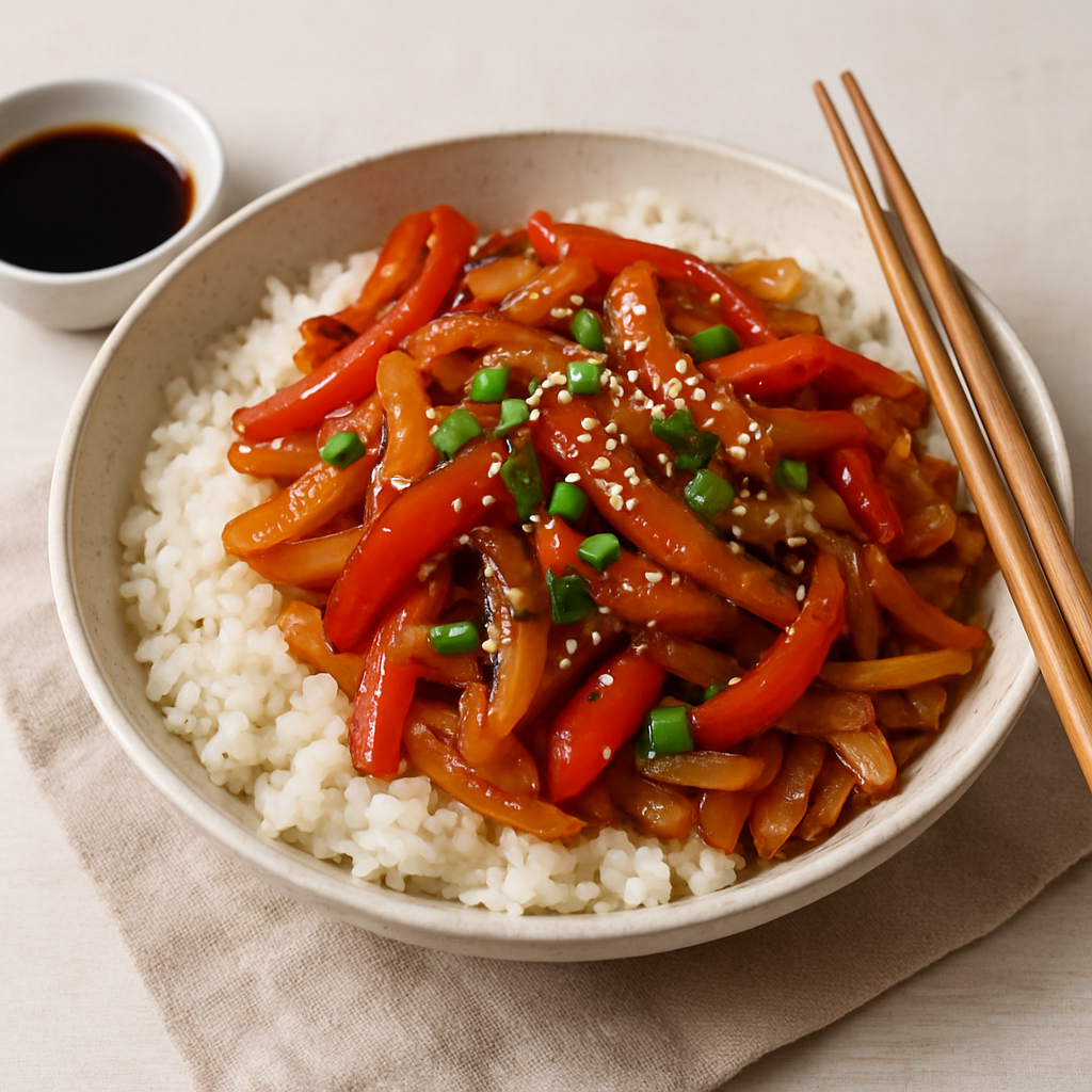 Fusion Rice Bowl with Miso-Soy Vegetables