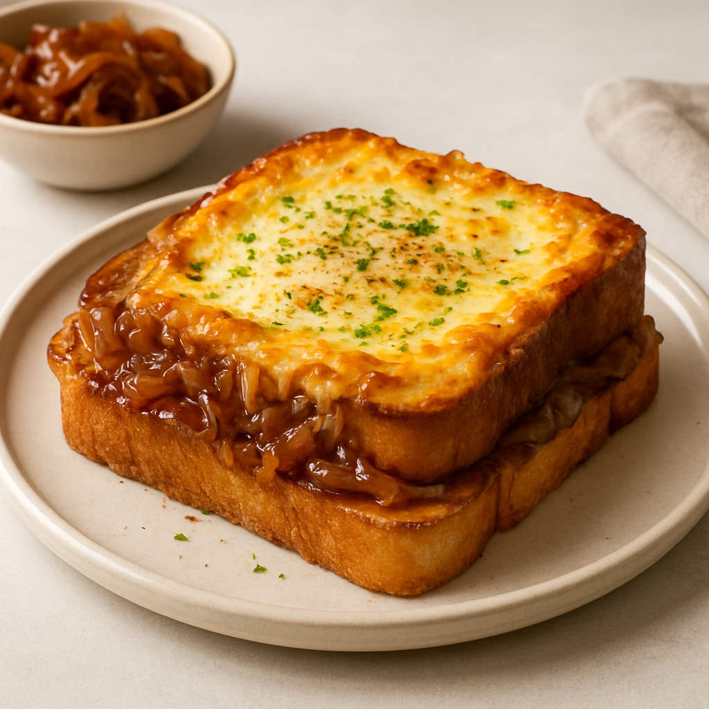 Caramelized Onion & Cheese Strata Tartine
