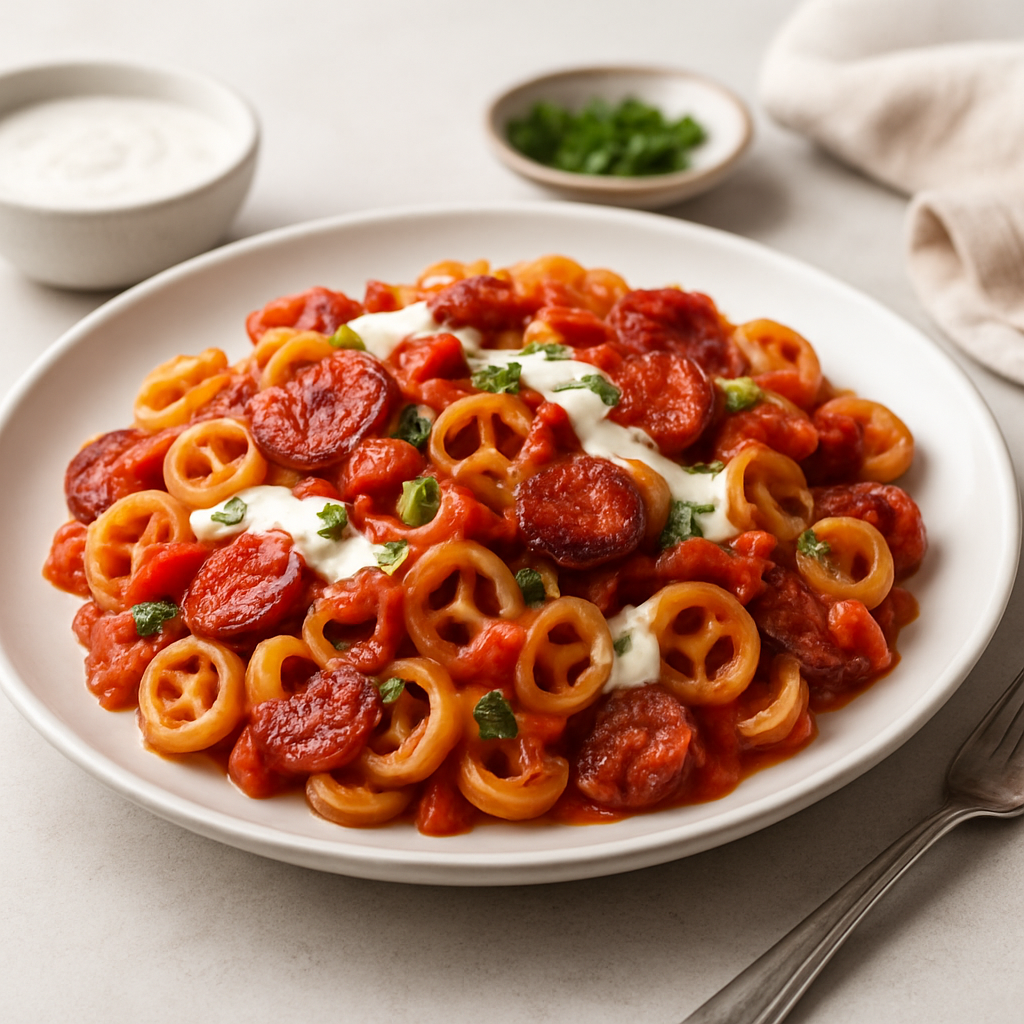 Crispy Chorizo & Tomato Pasta with Garlic Ranch