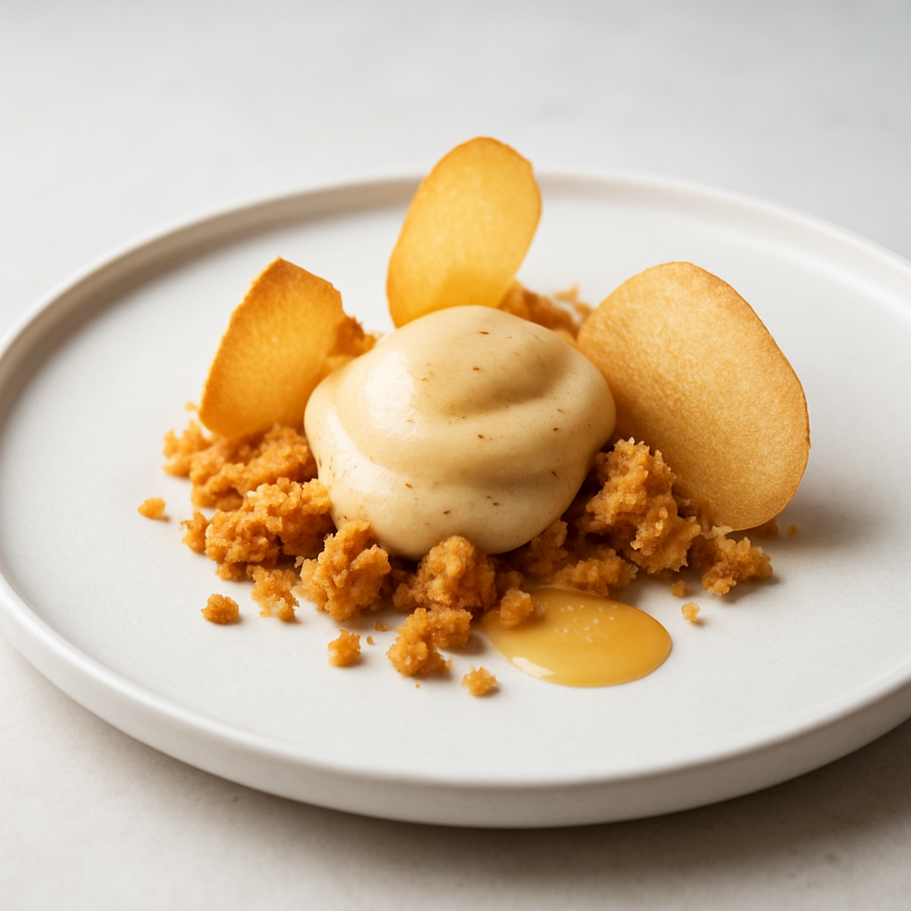 Deconstructed Madeleine Clouds with Caramelized Condensed Milk Foam