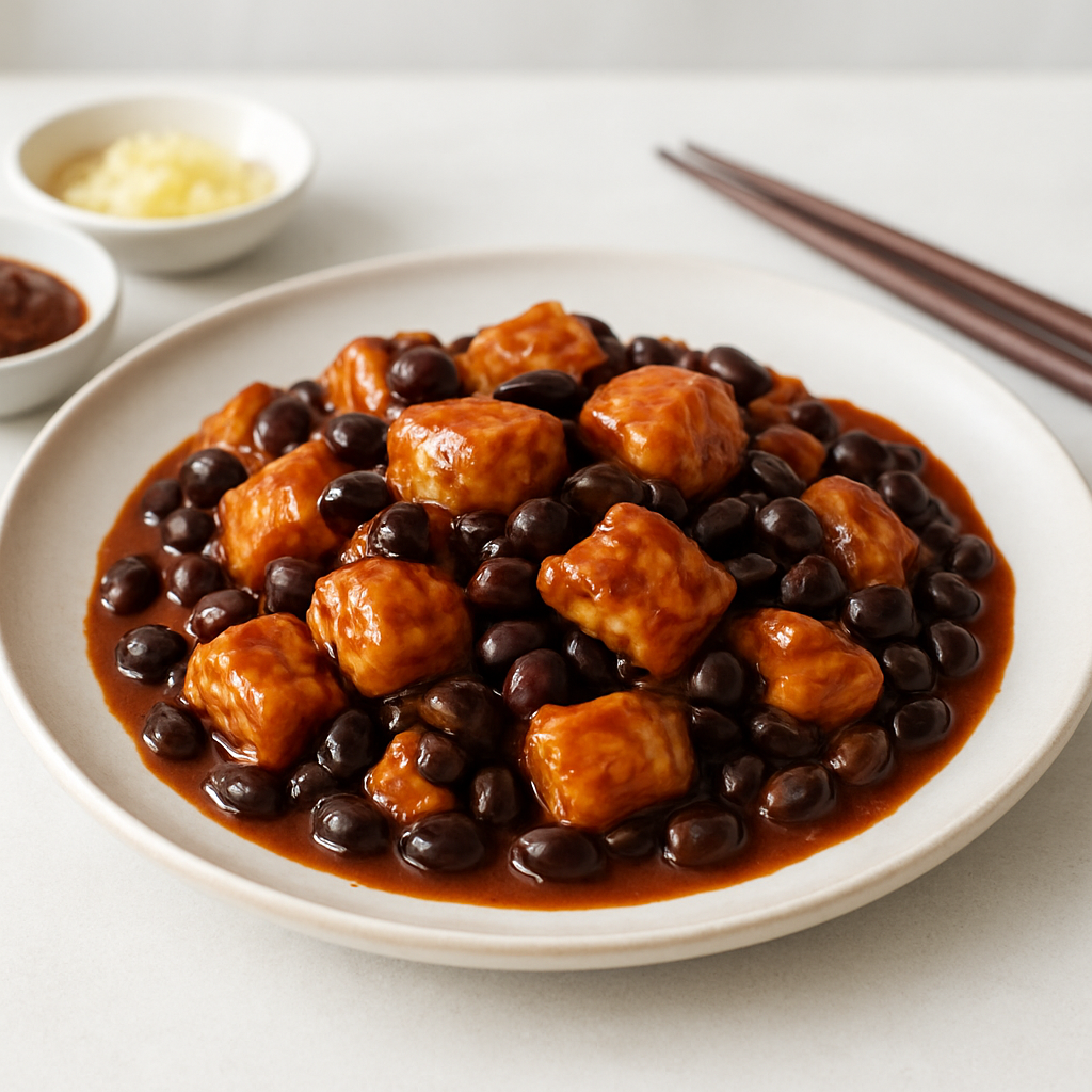Spicy Chicken with Black Turtle Beans in Chili Soy Bean Sauce
