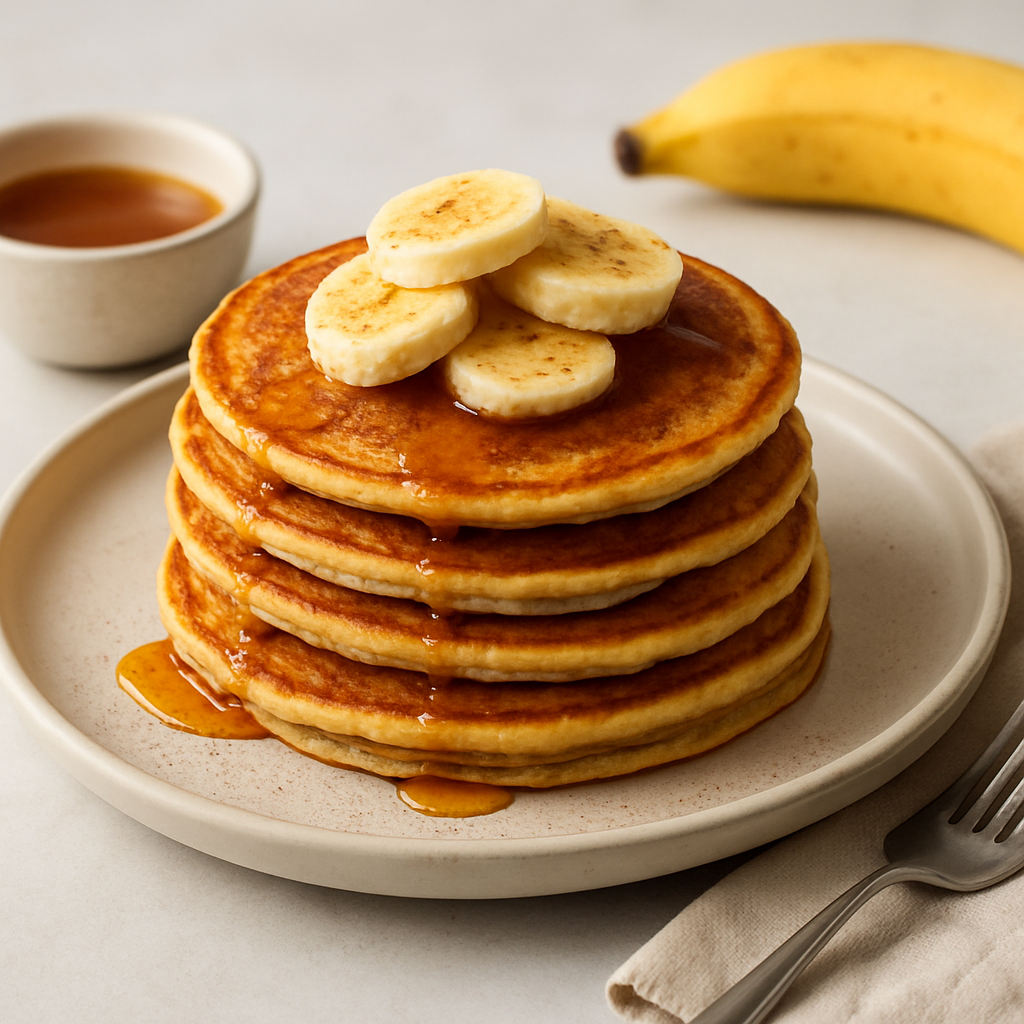 Golden Cinnamon Banana Pancakes