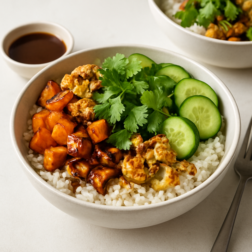 Vegan Middle-Eastern Inspired Sushi Rice Bowl