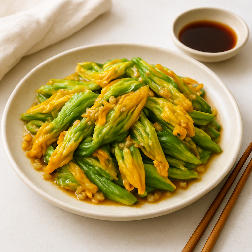 Vietnamese Garlic Squash Blossom Stir-Fry