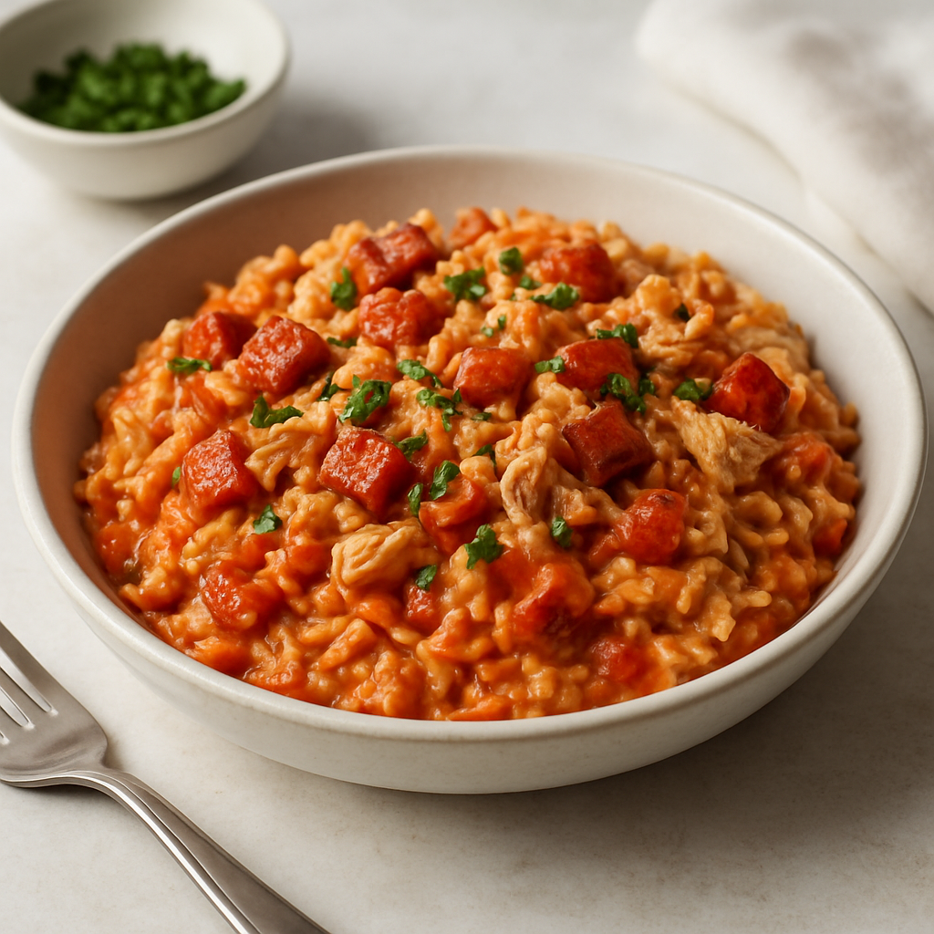 Creamy Tuna & Bacon Tomato Rice