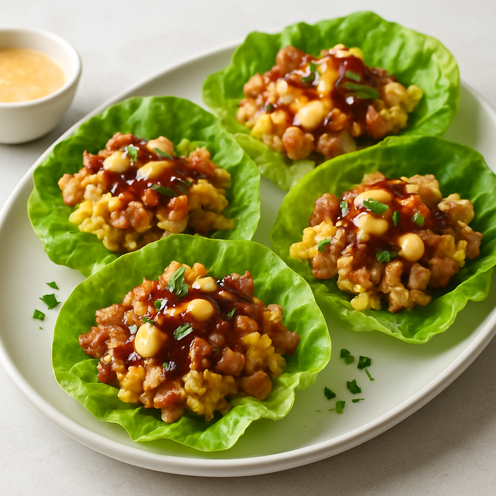 Umami Fusion Lettuce Wrap with Coca-Cola Glaze