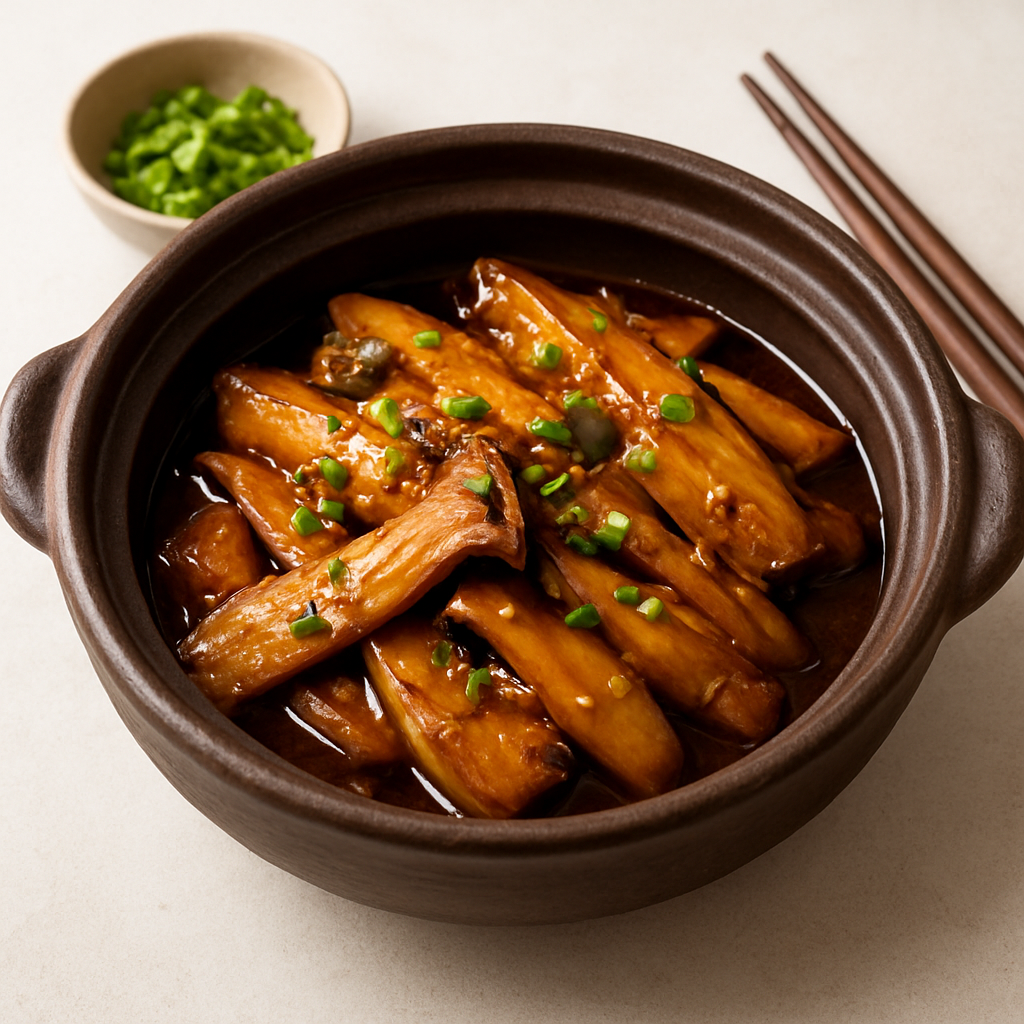 Vietnamese Clay Pot Braised King Trumpet Mushrooms